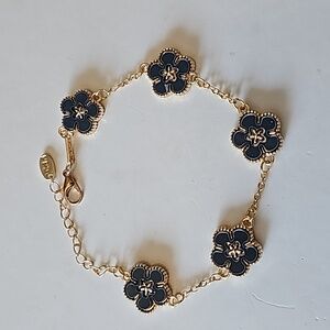 Plum Blossom Five Leaf Flower Fritillaria Double-Sided Adjustable Bracel…